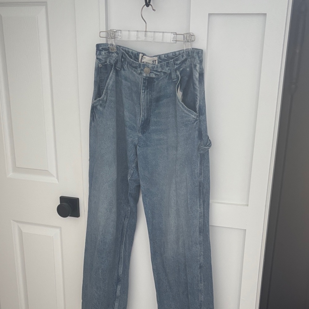 rag & bone Women's Straight Leg Jeans in Light Blue